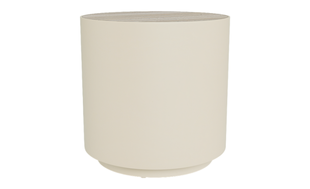 Antigua Round Side Table - (Aluminum Bone / Laminam Grigio) / Harbour Outdoor