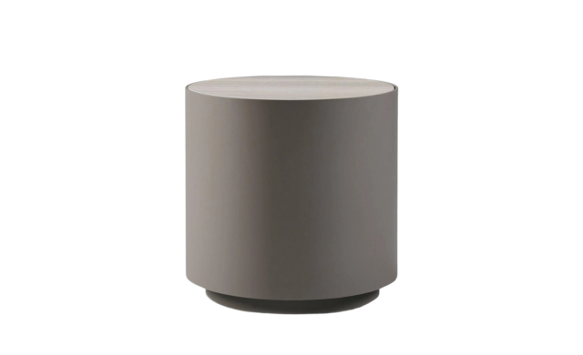 Antigua Round Side Table - (Aluminum Taupe / Laminam Bianco) / Harbour Outdoor