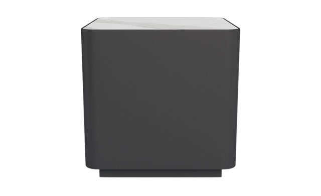 Antigua Square Side Table - (Aluminum Asteroid / Laminam Bianco) / Harbour Outdoor