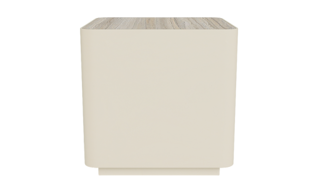 Antigua Square Side Table - (Aluminum Bone / Laminam Grigio) / Harbour Outdoor