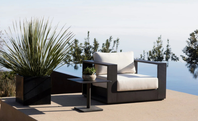 Madison - Square Side Table (Aluminum Asteroid / Granite Black) / Harbour Outdoor