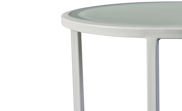 Pace - Round Side Table (Aluminum White / Marble White) / Harbour Outdoor