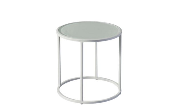 Pace - Round Side Table (Aluminum White / Marble White) / Harbour Outdoor
