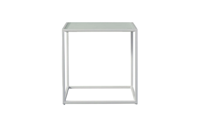 Pace - Square Side Table (Aluminum White / Marble White) / Harbour Outdoor