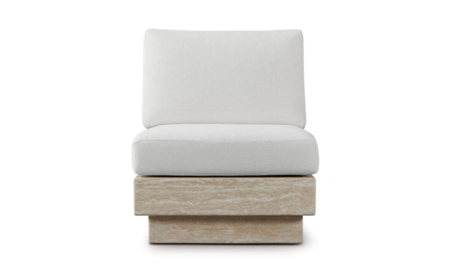 Tulum - Travertine Armless Lounge Chair / Harbour Outdoor