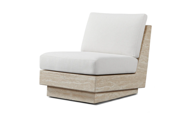 Tulum - Travertine Armless Lounge Chair / Harbour Outdoor