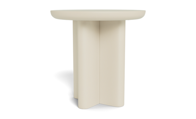 Victoria Round Slatted Side Table - (Aluminum Bone) / Harbour Outdoor