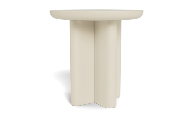 Victoria Round Slatted Side Table - (Aluminum Bone) / Harbour Outdoor