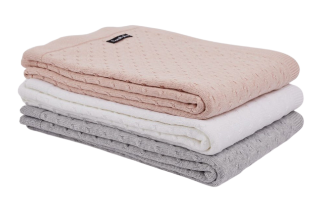 Luxury Cot Blankets - Organic Cotton - Knot design / Blankets & Throws